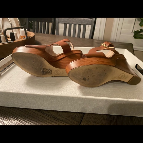 Michael Kors Leather Slingback Sandel Brown - Picture 3 of 4